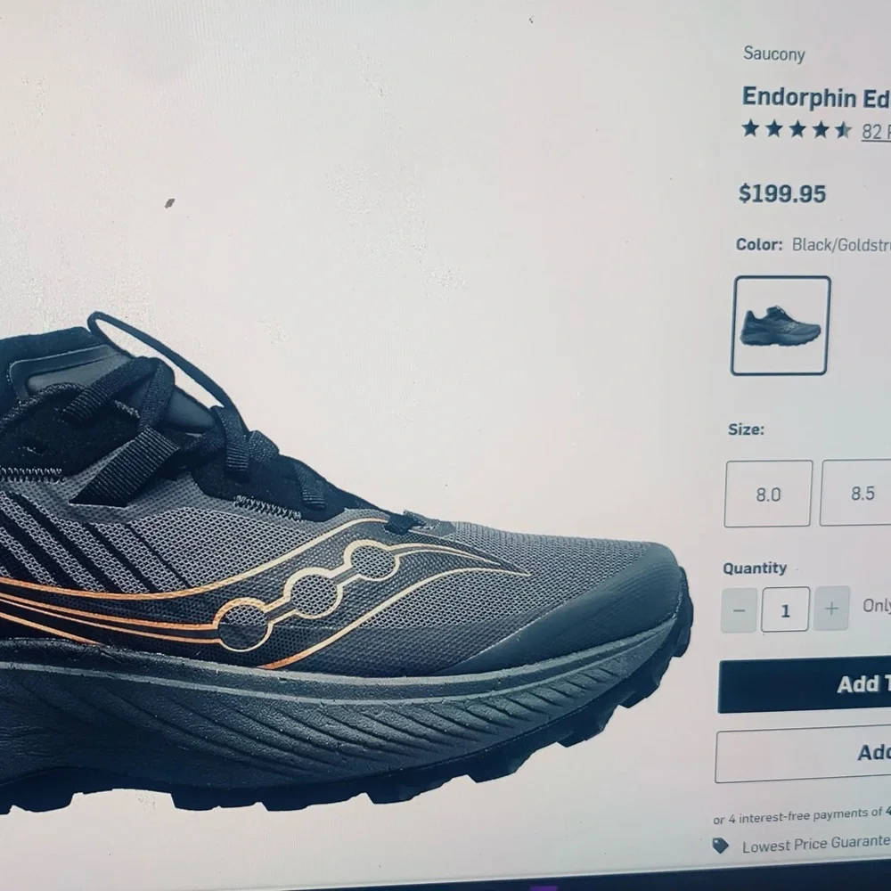 Saucony Men’s Trail Running Shoe - Black with Gold Accents